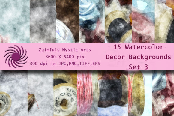 15 Watercolor Decor Backs for Illustrations