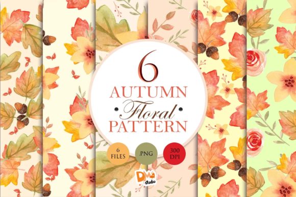 Autumn Floral WaterColor Pattern and Illustrations