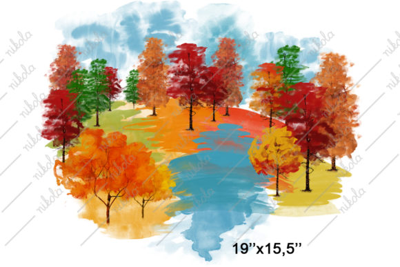 Autumn Forest Watercolor Fall Landscape Illustrations
