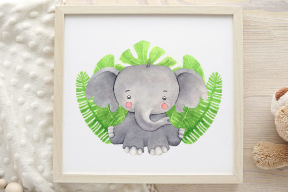 Baby Elephant Watercolor Printable & Illustrations