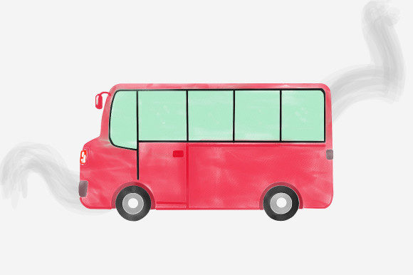 Beautiful Watercolor Bus Illustrations