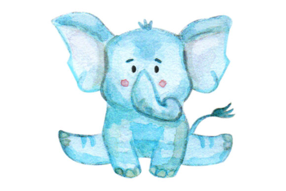 Elephant Animal Watercolor Woodland PNG Illustrations