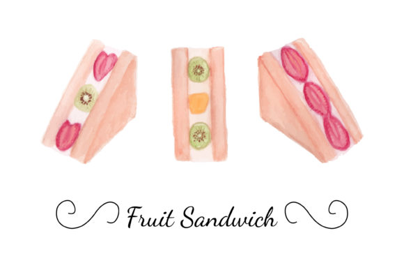 Fruit Sandwich Illustration Watercolor