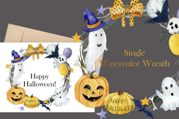 Halloween Watercolor Wreath