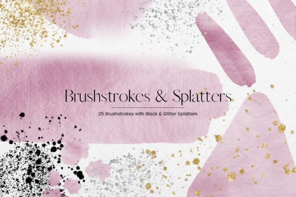 Pink Watercolor Brush Strokes Illustrations