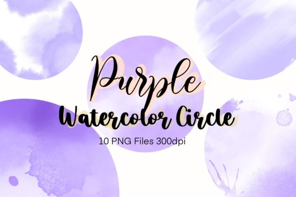 Purple Watercolor Circle Clipart and Illustrations
