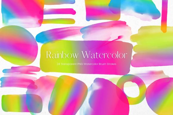 Rainbow Watercolour Brush Strokes
