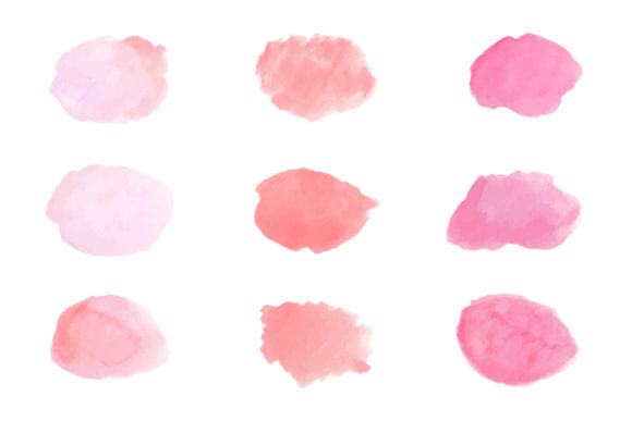 Set Watercolor Shape Pinky Illustrations