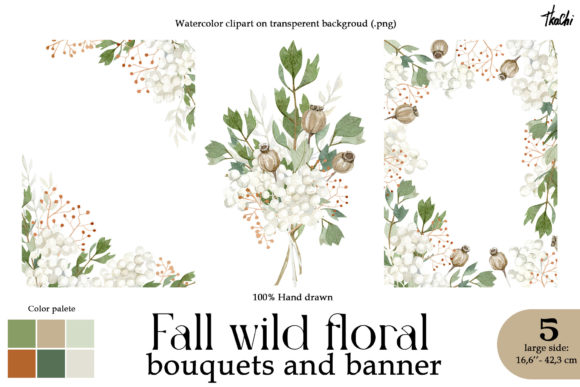 Watercolor Dried Floral Frame Clipart and Illustrations