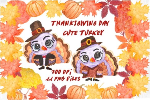 Watercolor Thanksgiving Illustrations